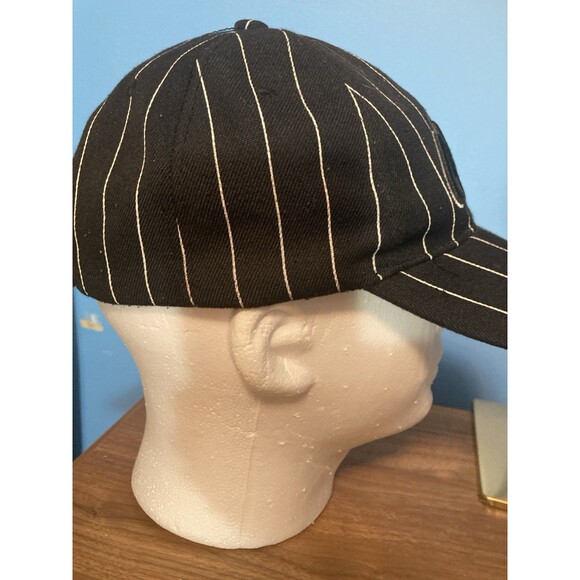 Chicago Windy City Strapback Hat Black White Pinstripe Baseball Cap - Picture 5 of 8